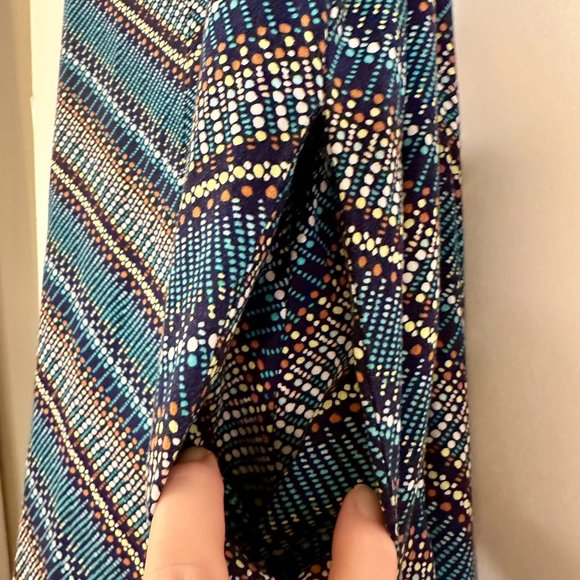 Gap Womens Size Medium Maxi Dotted Chevron Striped Mitered V-Neck Pockets Dress - Picture 9 of 14